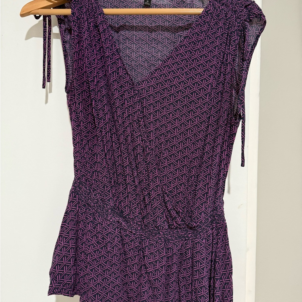 Banana Republic Purple Ribbed Mini Sundress